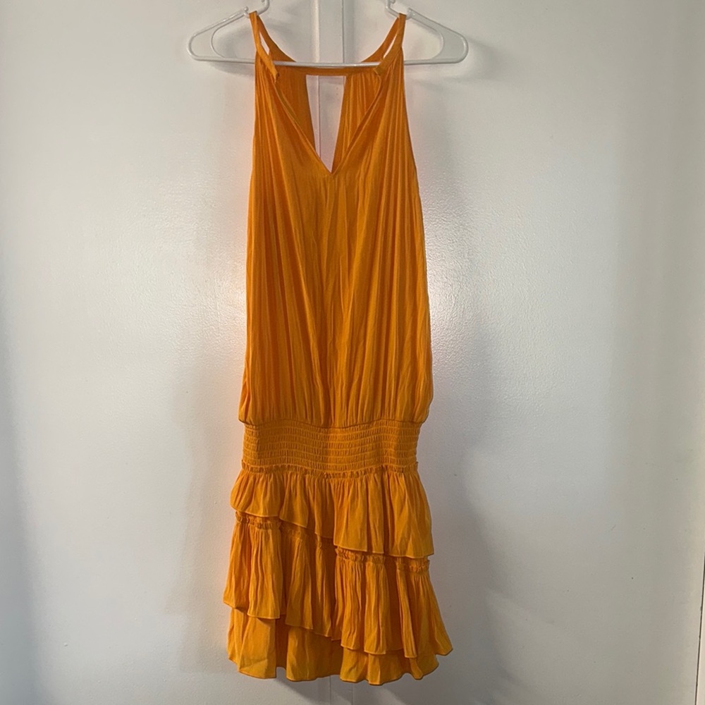 Elegant Orange Sleeveless Dress
